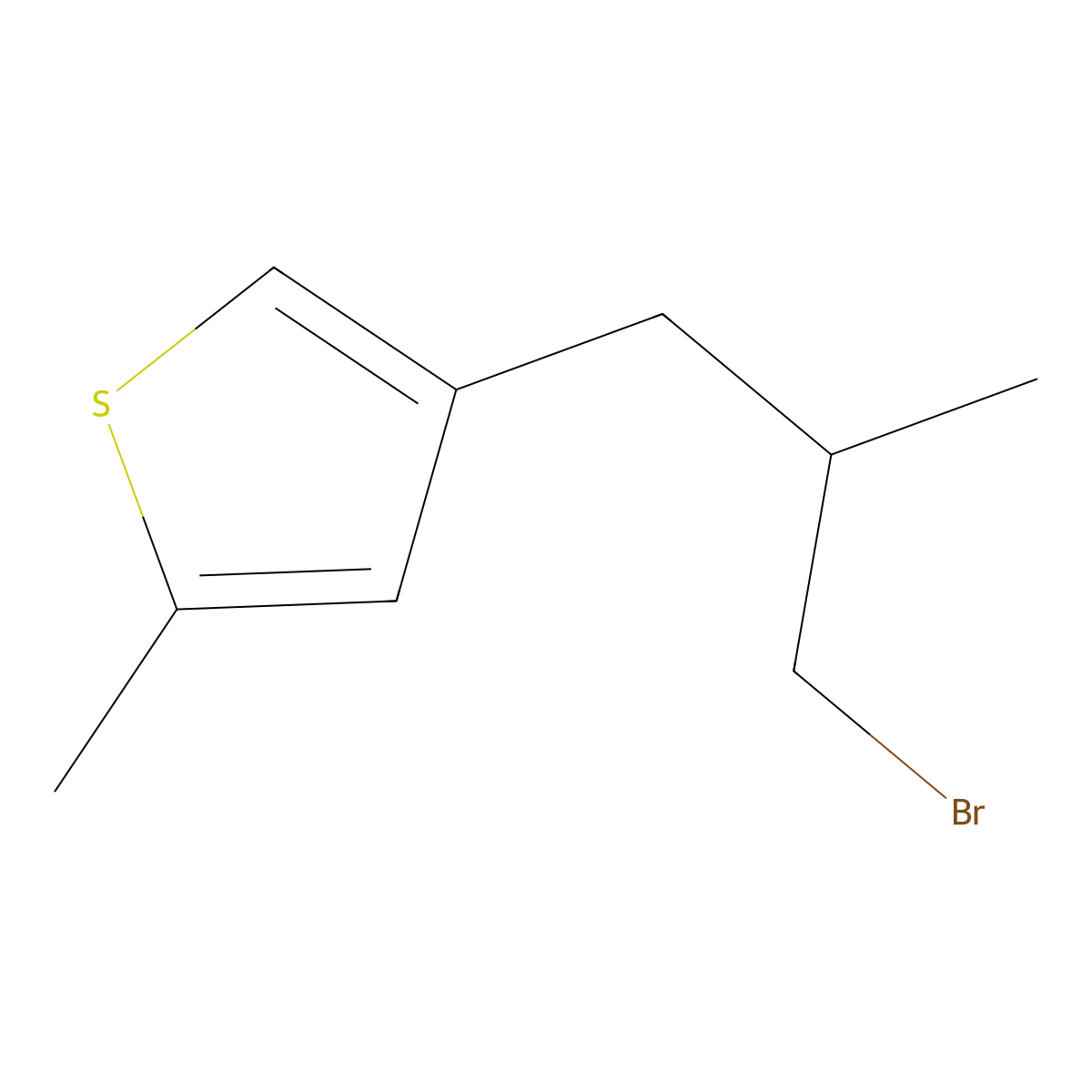 4-(3-Bromo-2-methylpropyl)-2-methylthiophene molecular structure, CAS 1489317-45-4