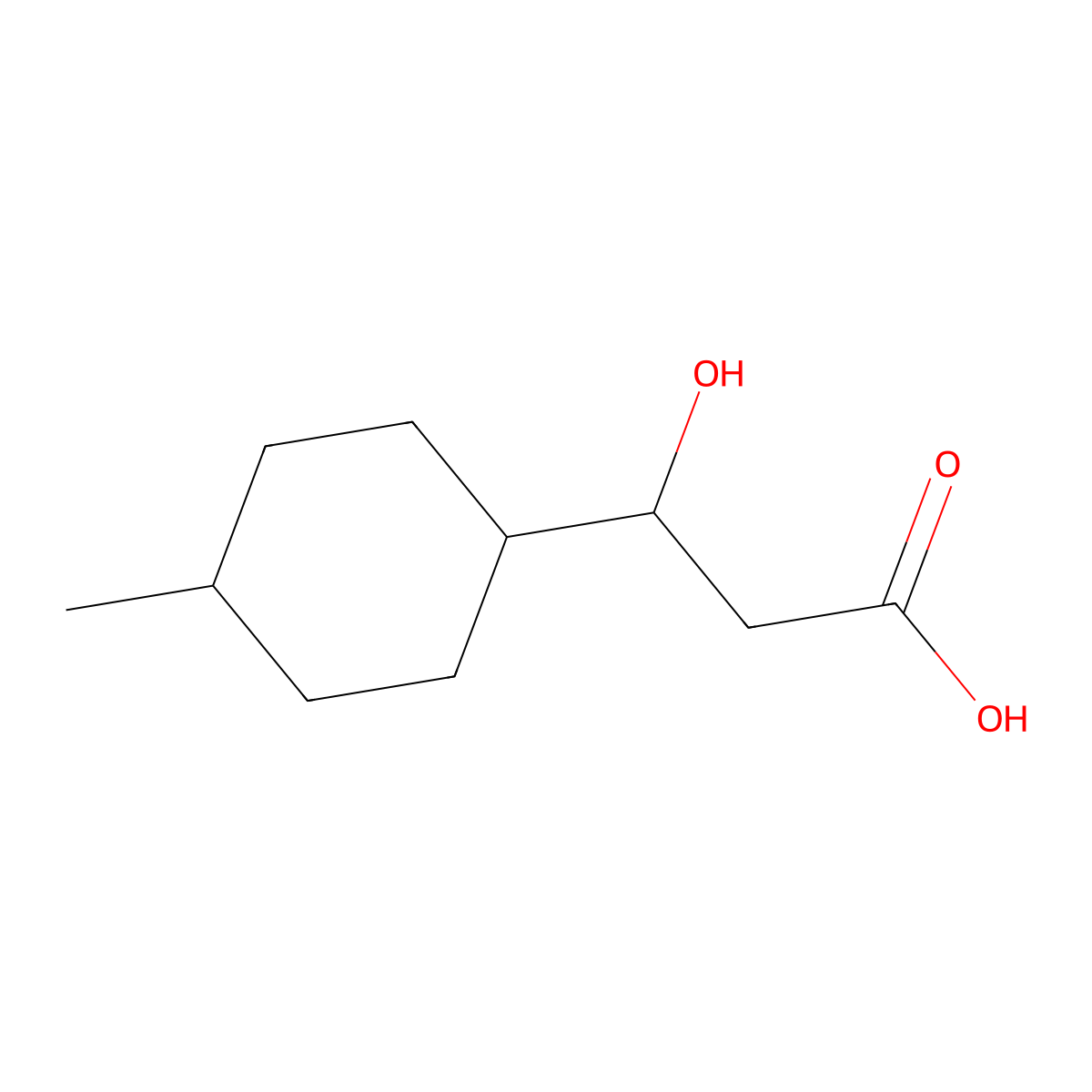 3-Hydroxy-3-(4-methylcyclohexyl)propanoic acid molecular structure, CAS 1489321-77-8