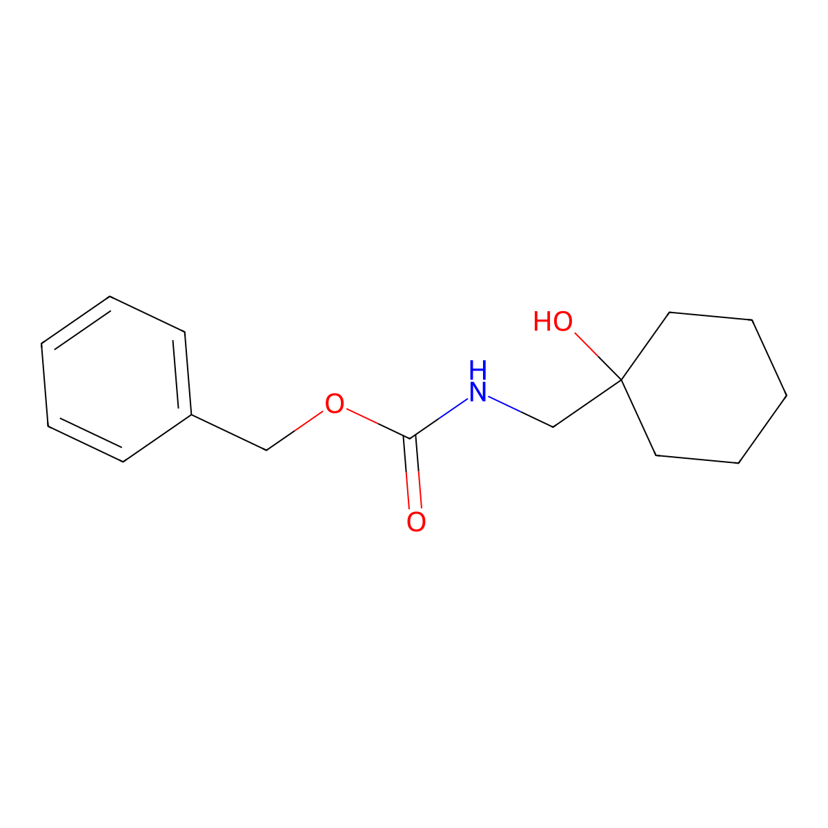 benzyl N-[(1-hydroxycyclohexyl)methyl]carbamate molecular structure, CAS 1489323-64-9