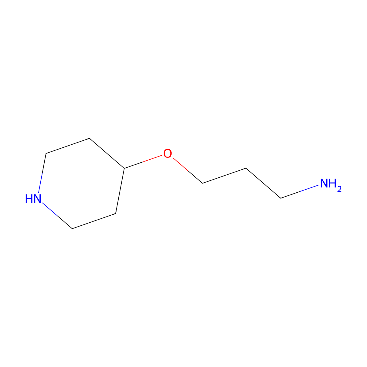 3-(Piperidin-4-yloxy)propan-1-amine molecular structure, CAS 1489328-85-9