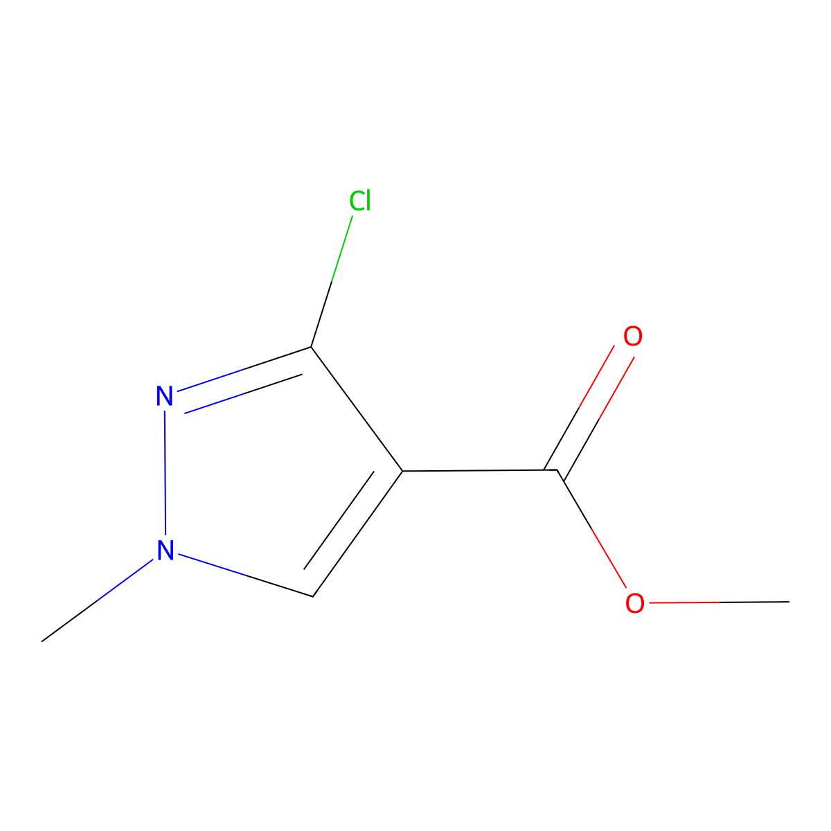 Methyl 3-chloro-1-methyl-1H-pyrazole-4-carboxylate molecular structure, CAS 148934-66-1