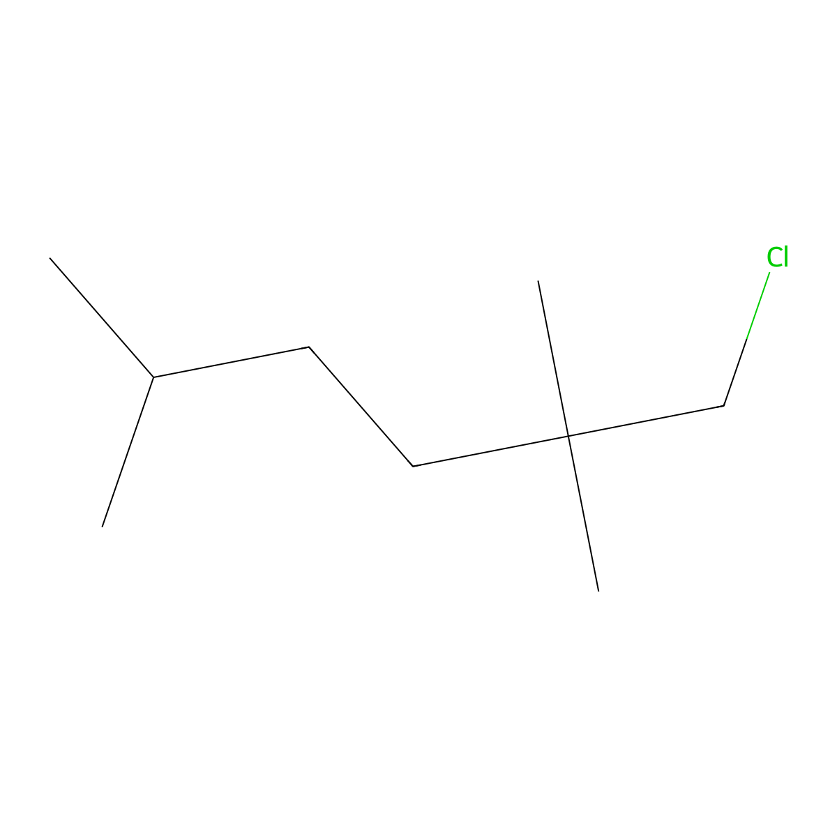1-Chloro-2,2,5-trimethylhexane molecular structure, CAS 1489352-82-0