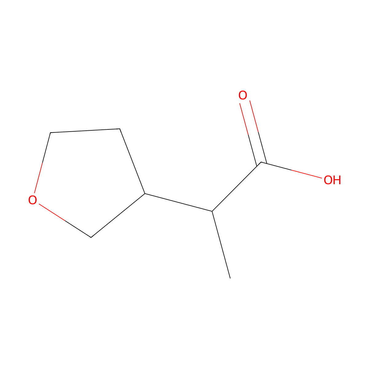 2-(Oxolan-3-yl)propanoic acid molecular structure, CAS 1489399-71-4