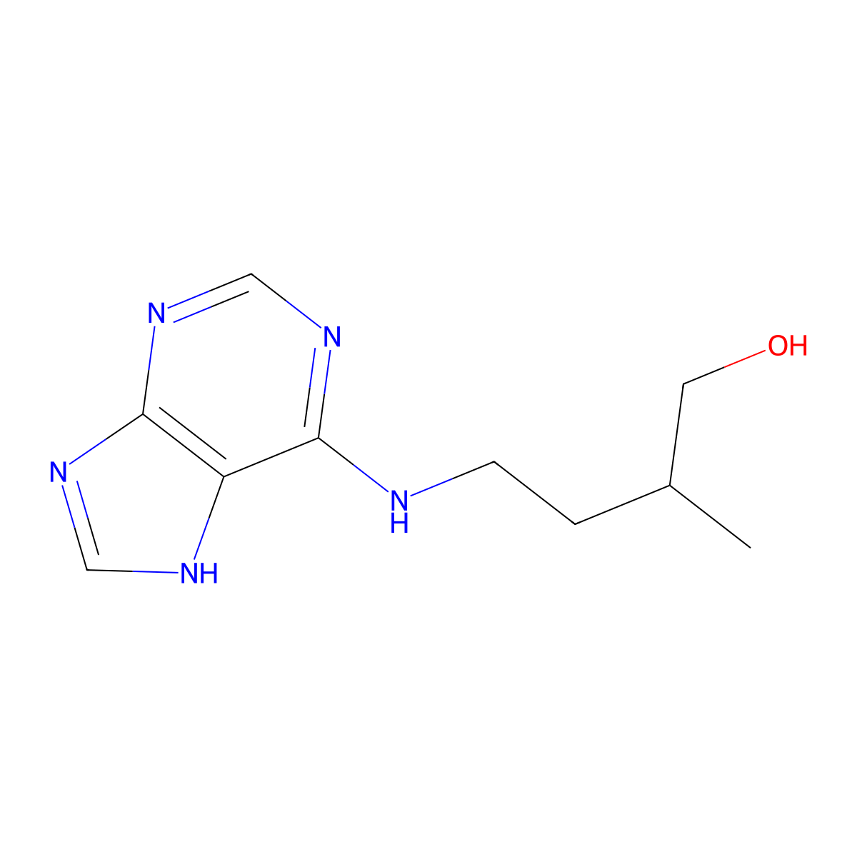 Dihydrozeatin molecular structure, CAS 14894-18-9