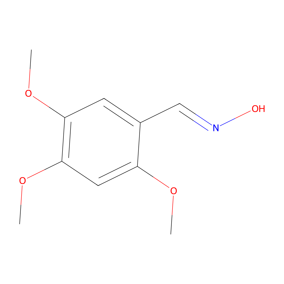 2,4,5-Trimethoxybenzaldehyde oxime molecular structure, CAS 14894-76-9