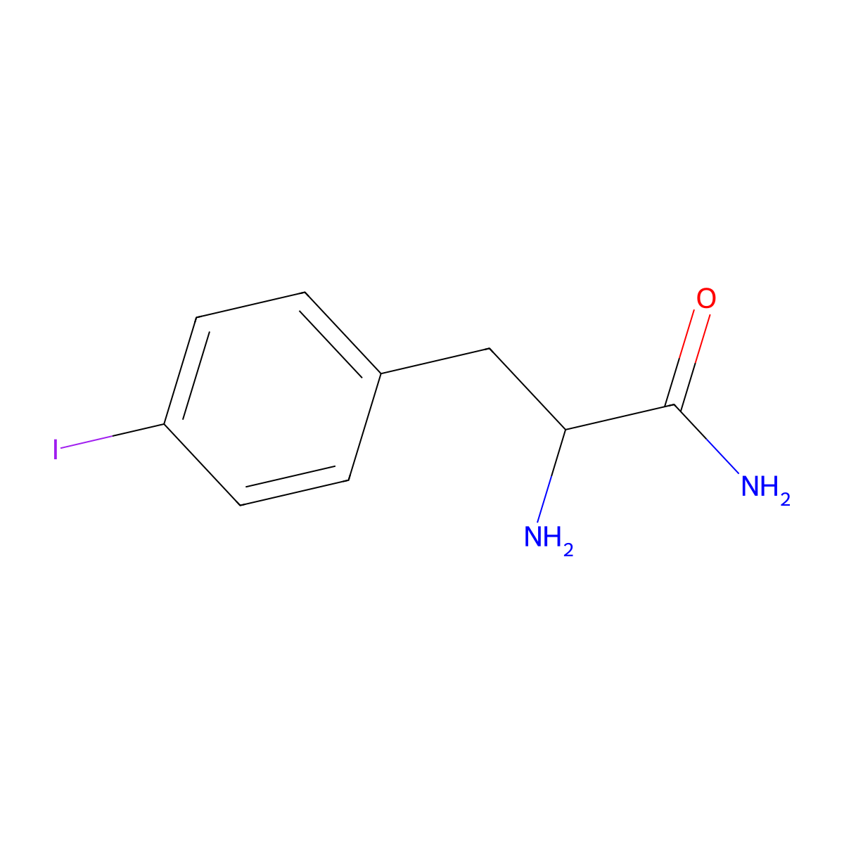 2-Amino-3-(4-iodophenyl)propanamide molecular structure, CAS 1489404-73-0