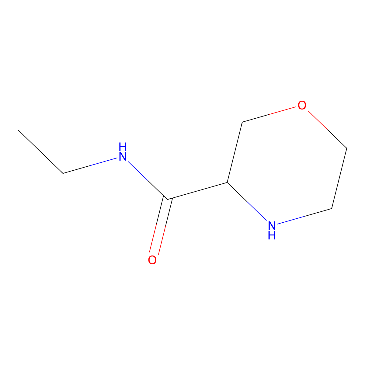N-ethylmorpholine-3-carboxamide molecular structure, CAS 1489407-20-6
