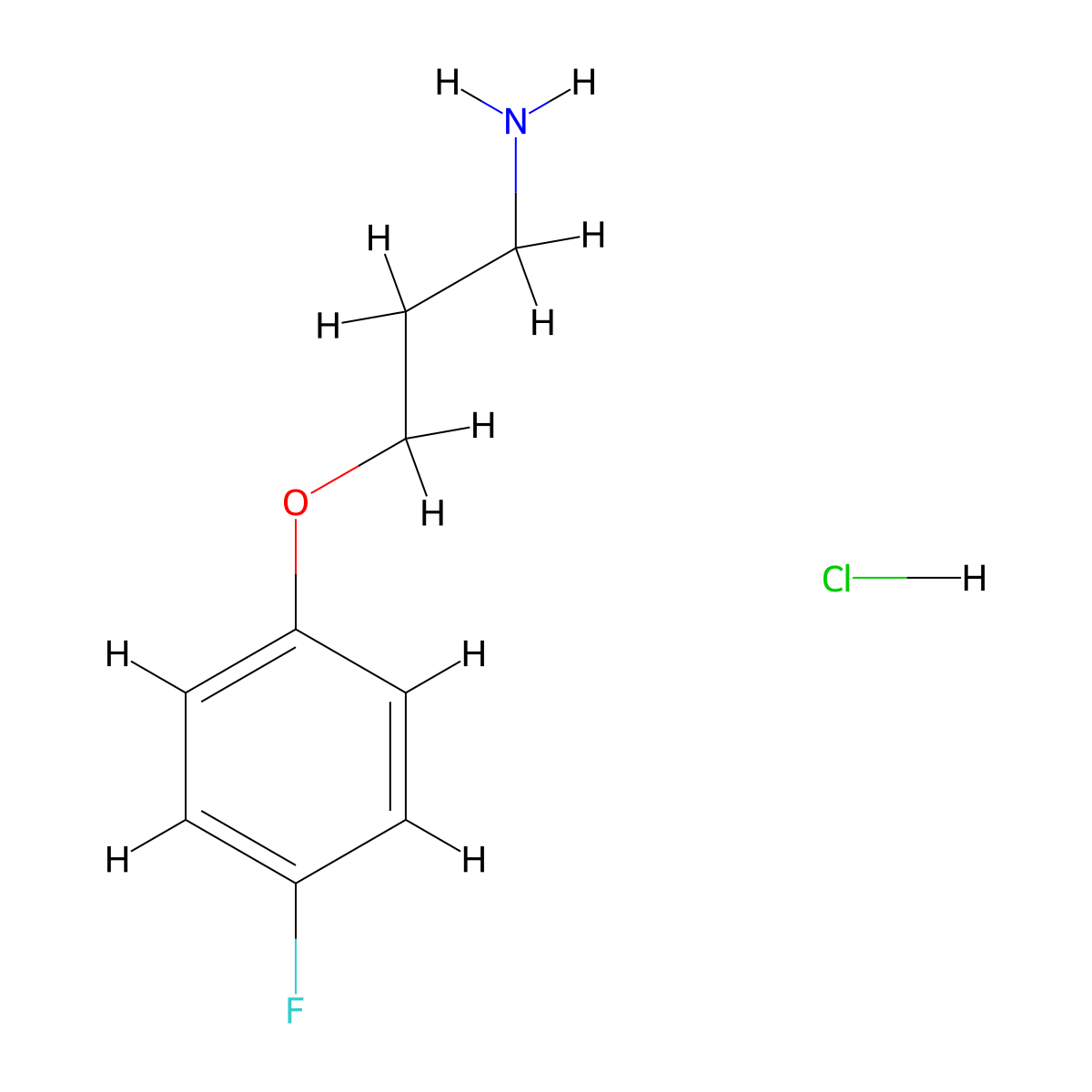 3-(4-Fluorophenoxy)propan-1-amine hydrochloride molecular structure, CAS 148941-98-4