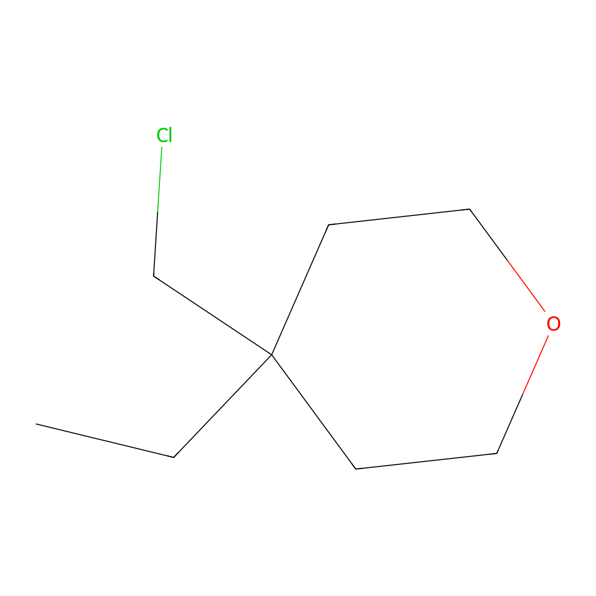 4-(Chloromethyl)-4-ethyloxane molecular structure, CAS 1489418-68-9
