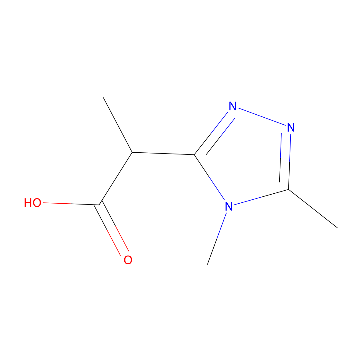 2-(Dimethyl-4H-1,2,4-triazol-3-yl)propanoic acid molecular structure, CAS 1489421-66-0