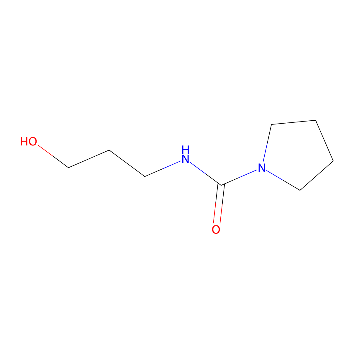 N-(3-hydroxypropyl)pyrrolidine-1-carboxamide molecular structure, CAS 1489436-18-1