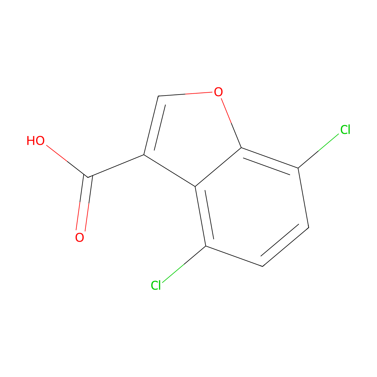 4,7-Dichlorobenzofuran-3-carboxylic acid molecular structure, CAS 1489438-50-7