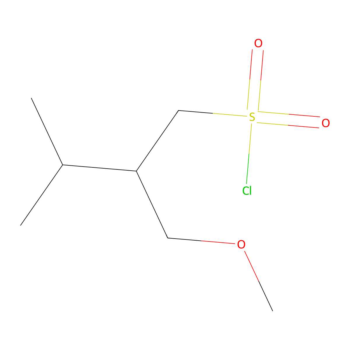 2-(Methoxymethyl)-3-methylbutane-1-sulfonyl chloride molecular structure, CAS 1489462-91-0