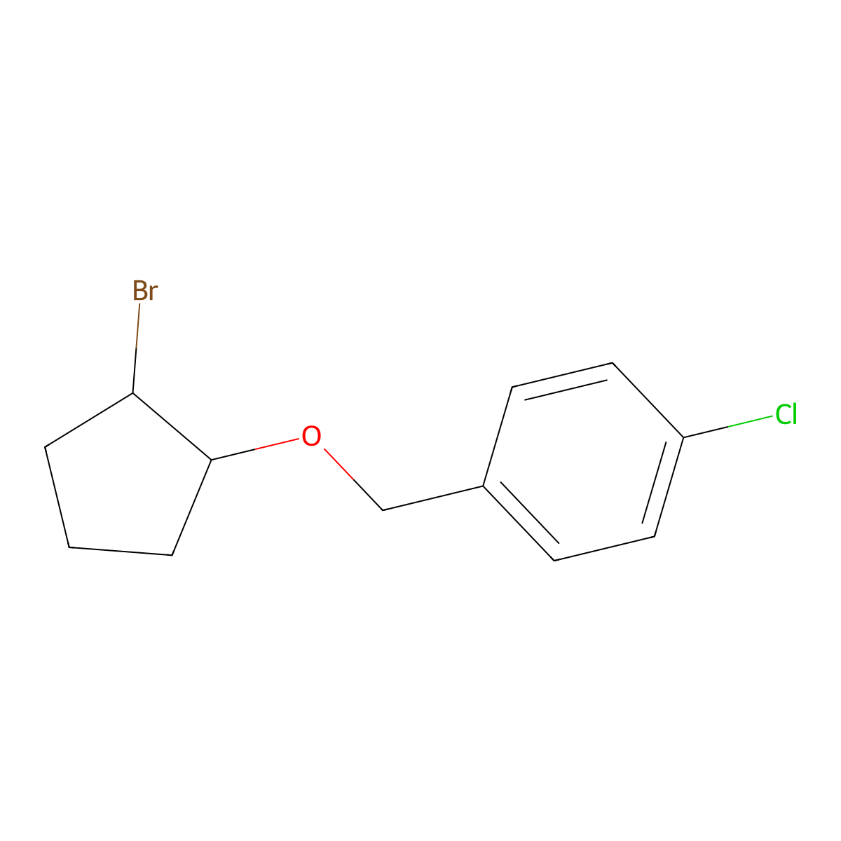 1-(((2-Bromocyclopentyl)oxy)methyl)-4-chlorobenzene molecular structure, CAS 1489463-13-9