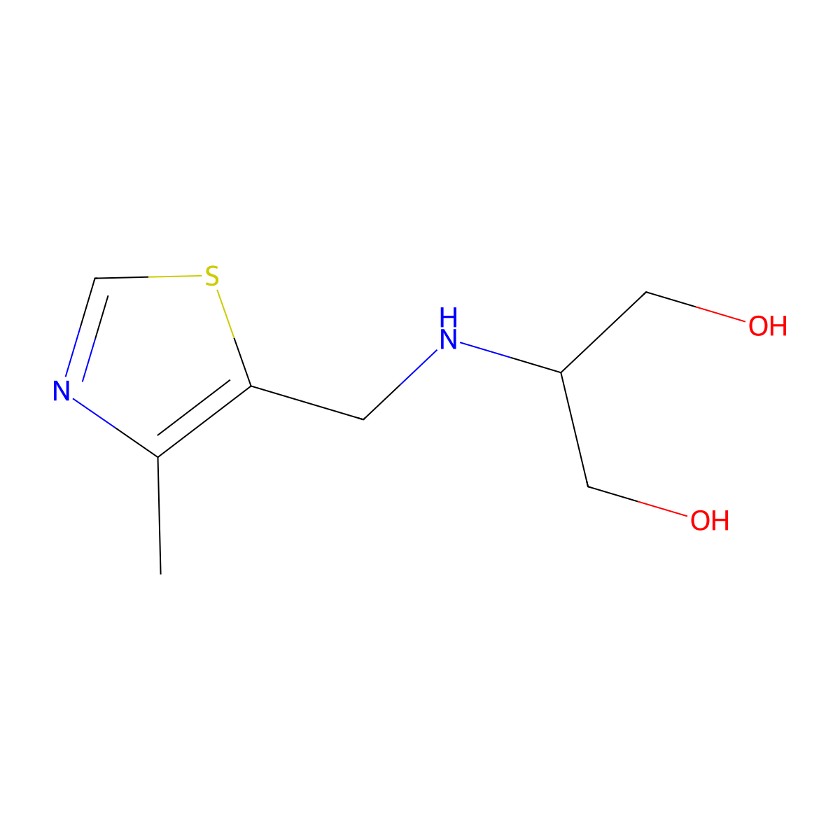 2-{[(4-Methyl-1,3-thiazol-5-yl)methyl]amino}propane-1,3-diol molecular structure, CAS 1489465-74-8