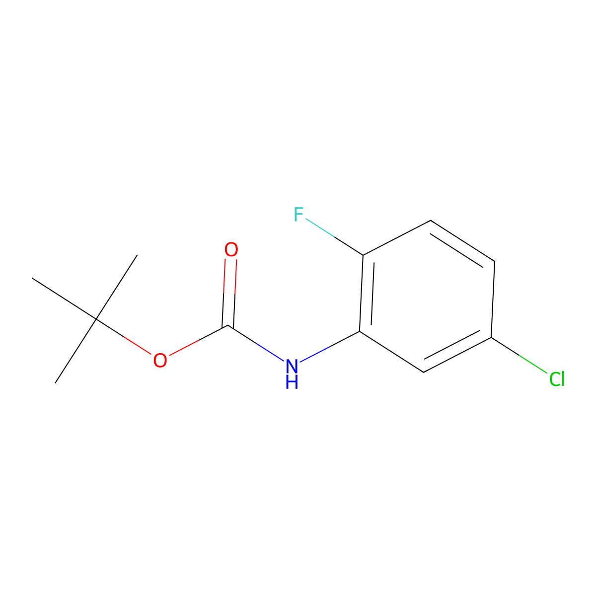 tert-butyl N-(5-chloro-2-fluorophenyl)carbamate molecular structure, CAS 1489467-99-3