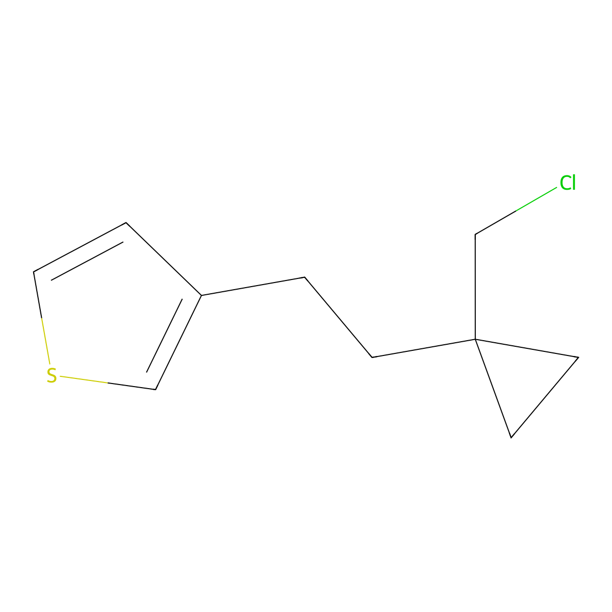 3-(2-(1-(Chloromethyl)cyclopropyl)ethyl)thiophene molecular structure, CAS 1489471-85-3