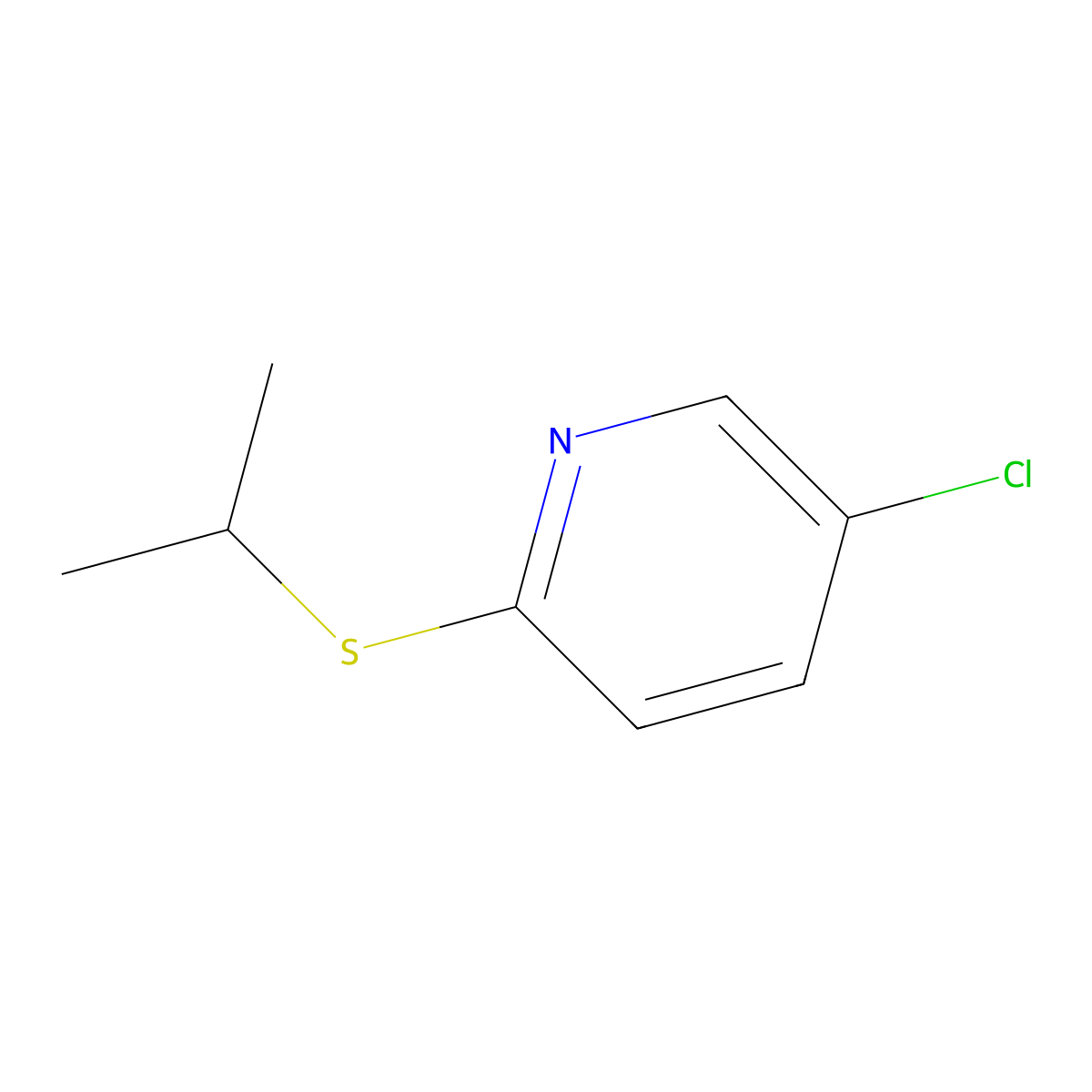 5-Chloro-2-(propan-2-ylsulfanyl)pyridine molecular structure, CAS 1489477-17-9