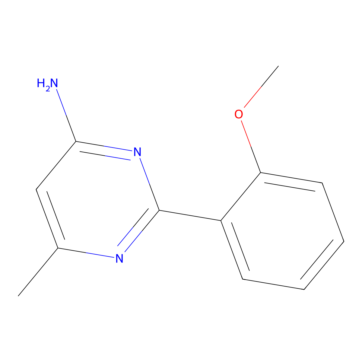 2-(2-Methoxyphenyl)-6-methylpyrimidin-4-amine molecular structure, CAS 1489478-26-3