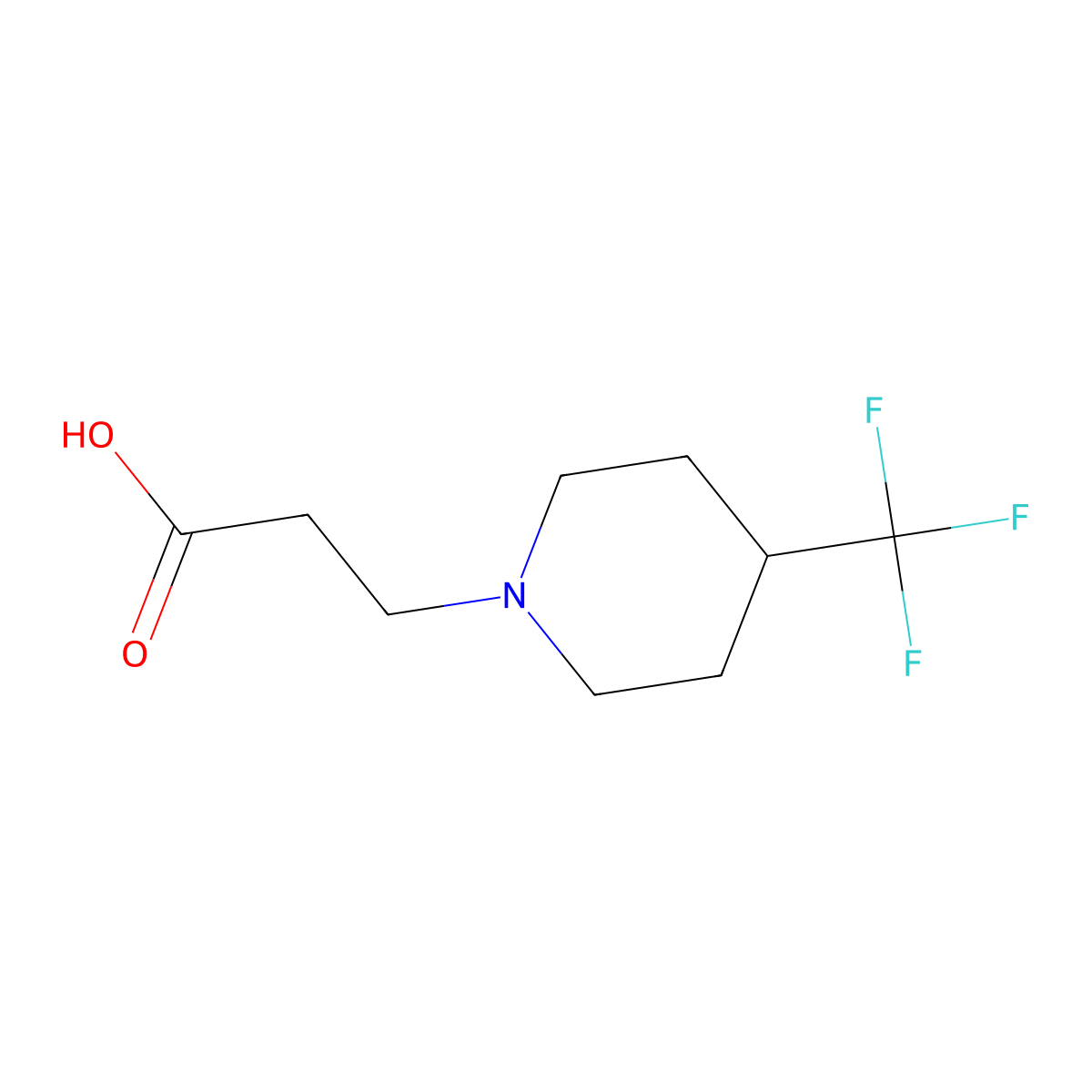 3-(4-(Trifluoromethyl)piperidin-1-yl)propanoic acid molecular structure, CAS 1489489-26-0