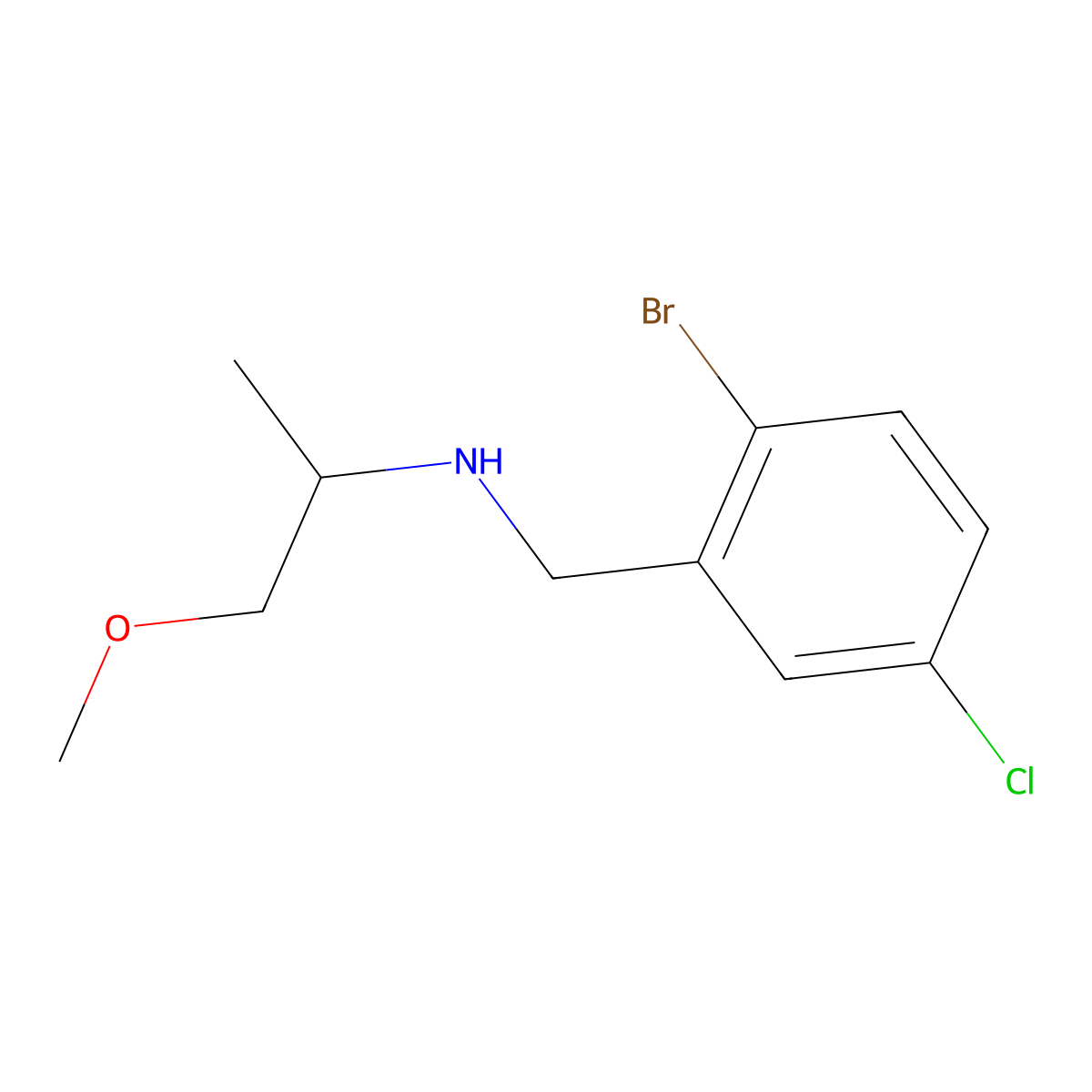 [(2-Bromo-5-chlorophenyl)methyl](1-methoxypropan-2-yl)amine molecular structure, CAS 1489494-49-6