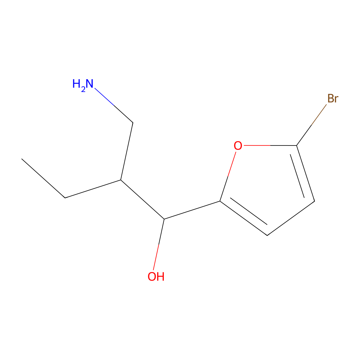 2-(Aminomethyl)-1-(5-bromofuran-2-yl)butan-1-ol molecular structure, CAS 1489502-17-1