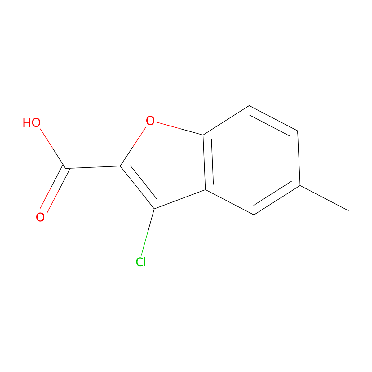 3-Chloro-5-methyl-1-benzofuran-2-carboxylic acid molecular structure, CAS 1489517-46-5