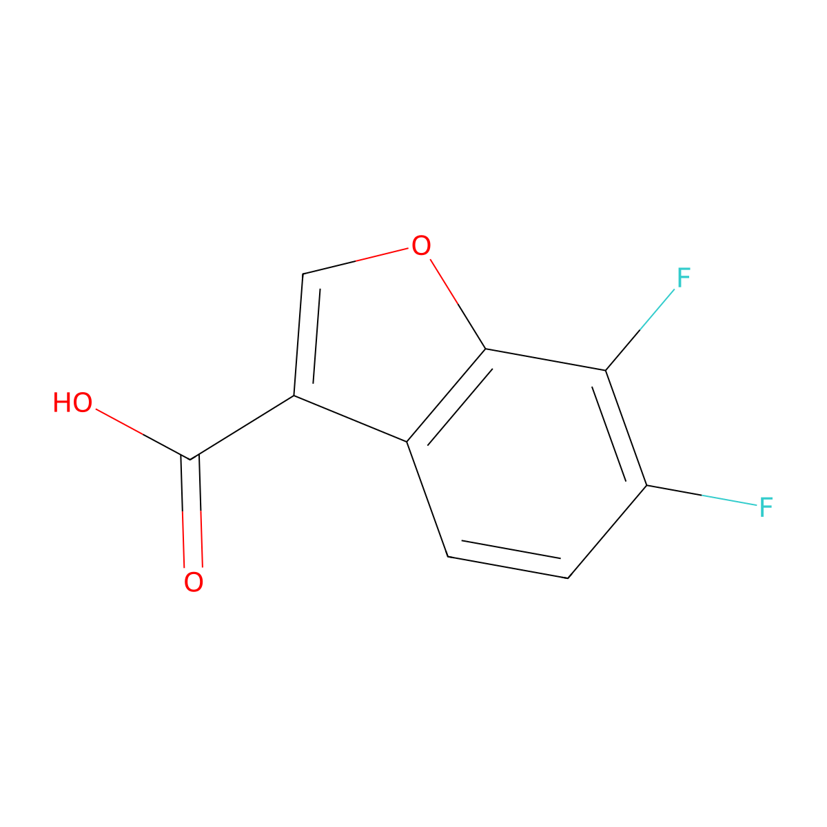 6,7-Difluoro-1-benzofuran-3-carboxylic acid molecular structure, CAS 1489526-02-4
