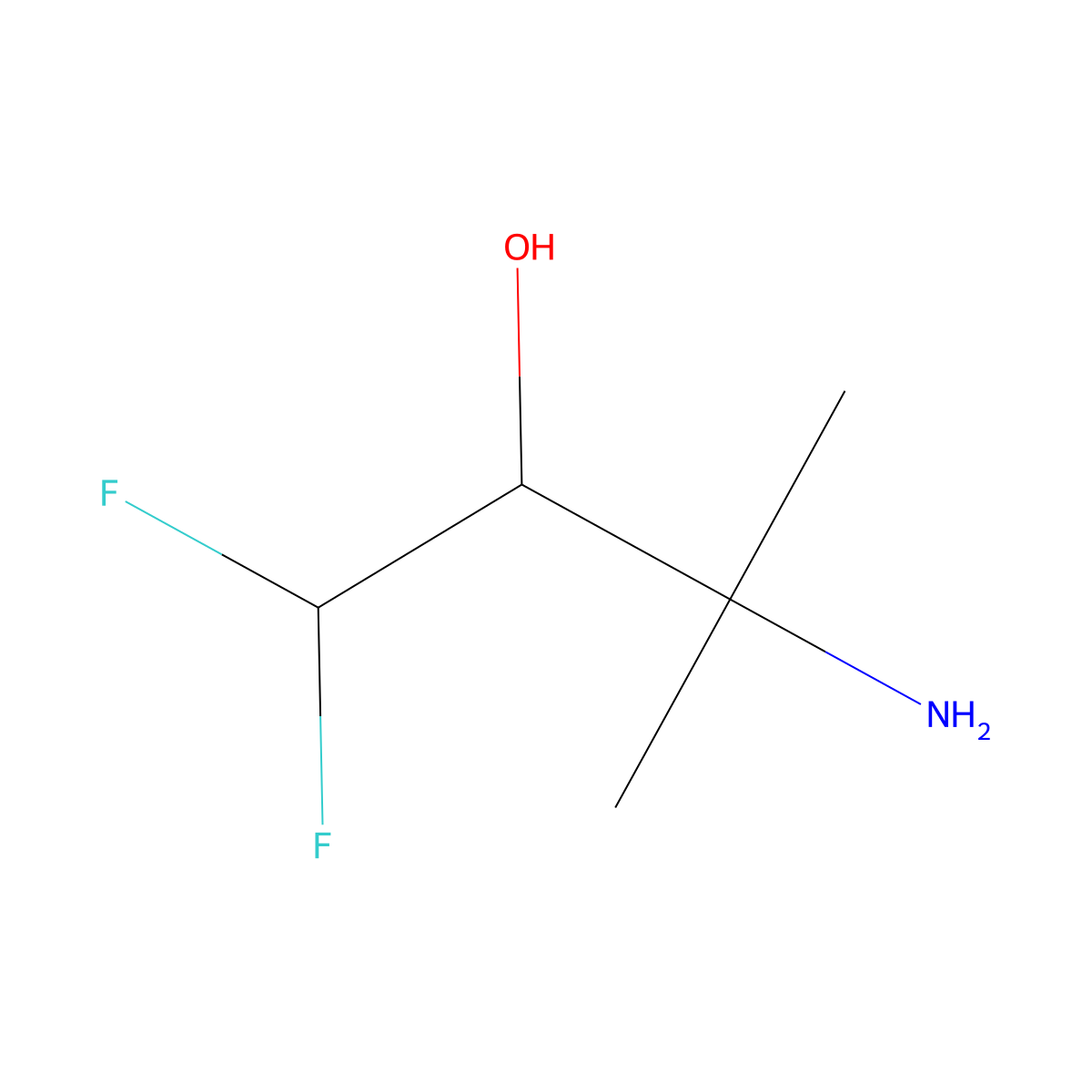 3-Amino-1,1-difluoro-3-methylbutan-2-ol molecular structure, CAS 1489534-39-5