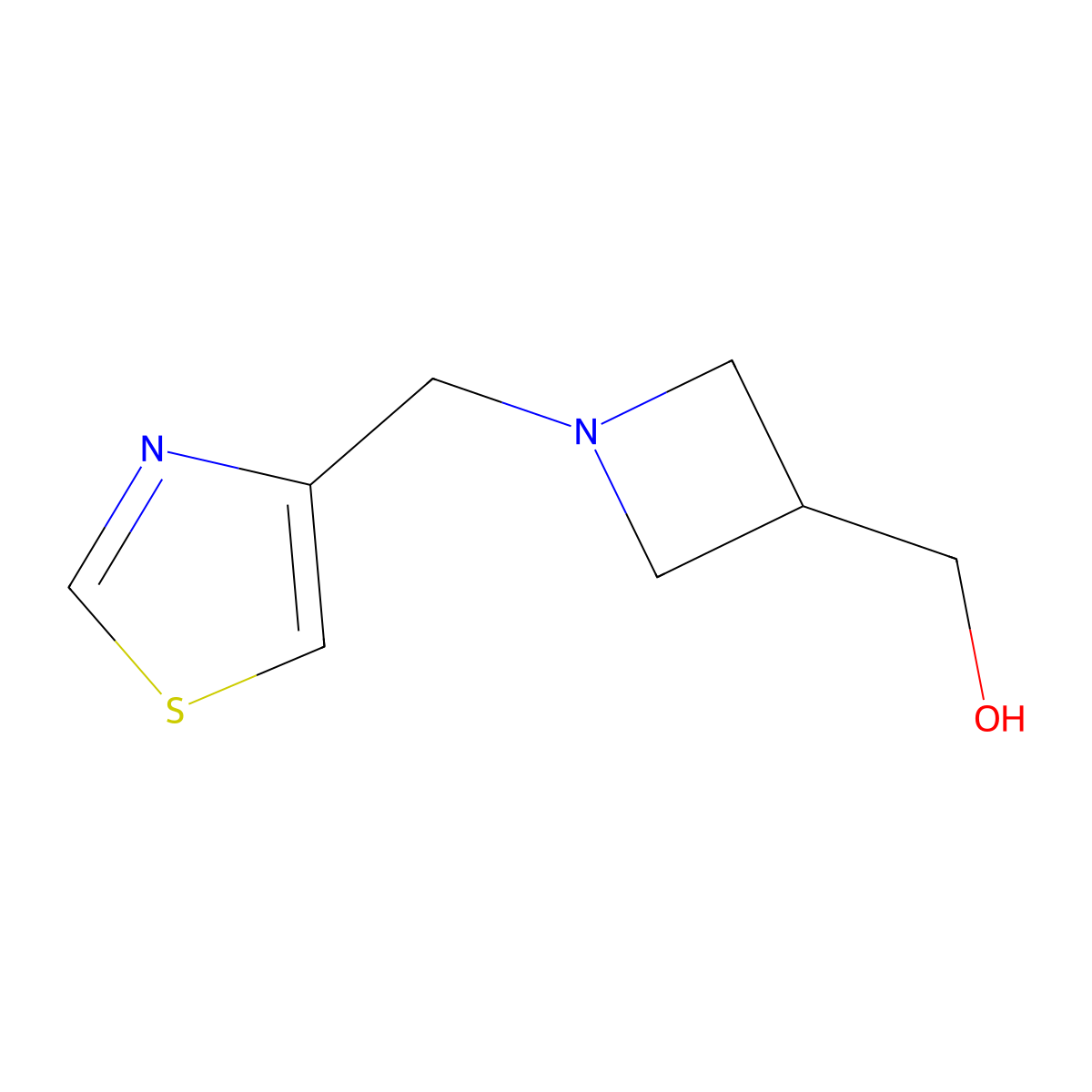 [1-(1,3-Thiazol-4-ylmethyl)azetidin-3-yl]methanol molecular structure, CAS 1489550-62-0