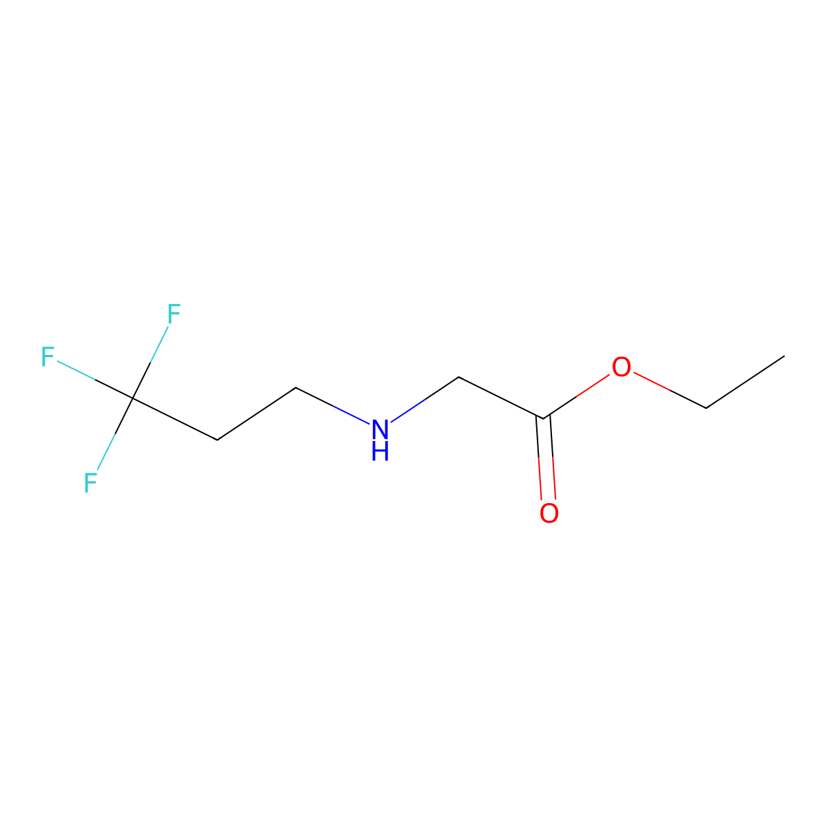 Ethyl 2-[(3,3,3-trifluoropropyl)amino]acetate molecular structure, CAS 1489550-67-5