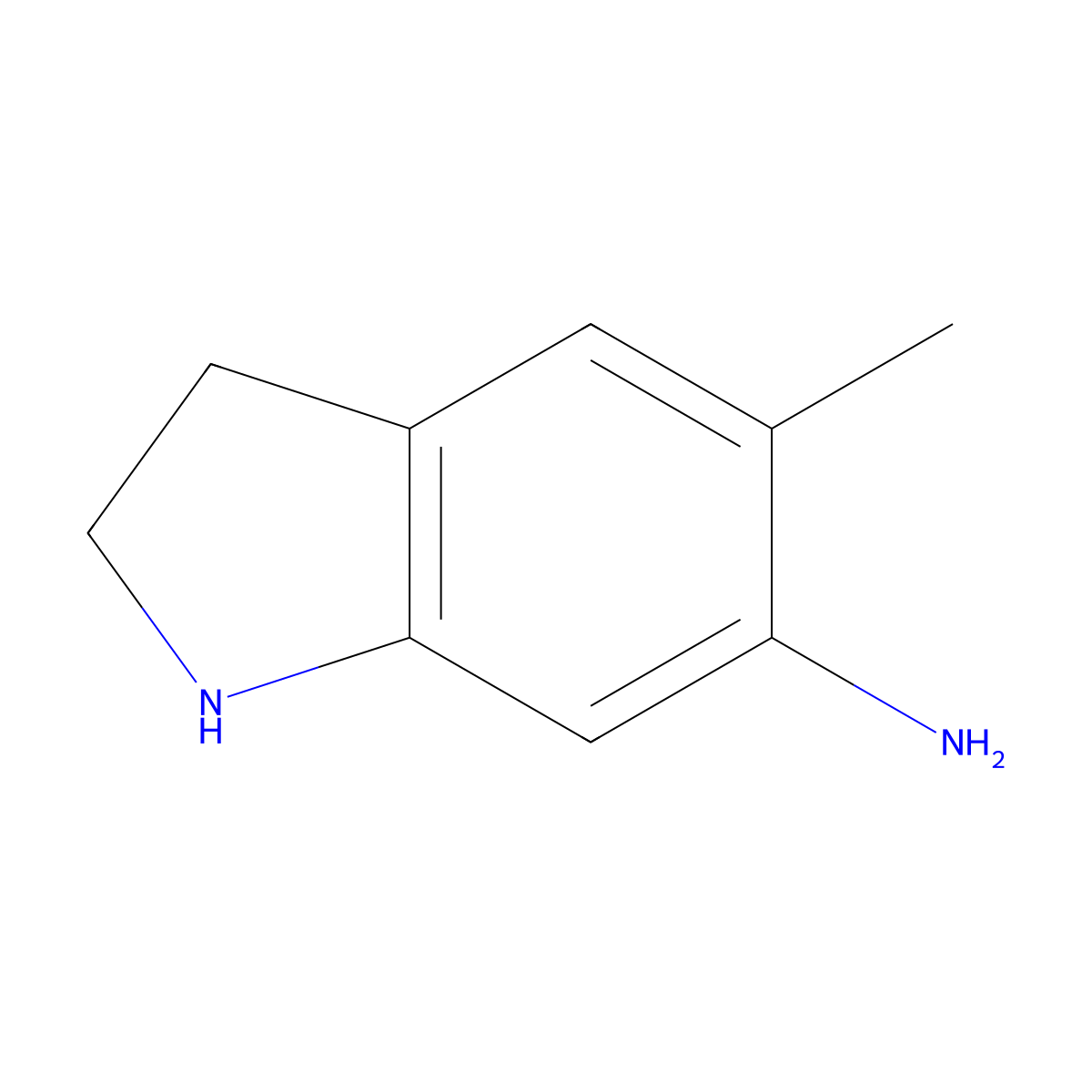 5-methyl-2,3-dihydro-1H-indol-6-amine molecular structure, CAS 1489552-10-4