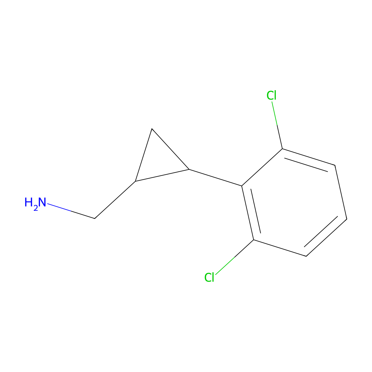 (2-(2,6-Dichlorophenyl)cyclopropyl)methanamine molecular structure, CAS 1489572-33-9