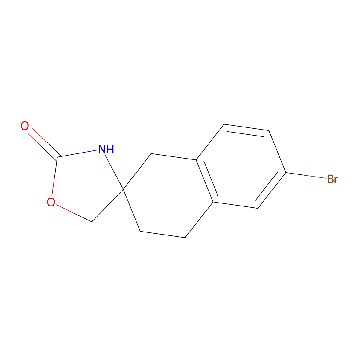 6-bromo-3,4-dihydro-1H-spiro[naphthalene-2,3'-[1,4]oxazolidine]-5'-one molecular structure, CAS 1489572-93-1