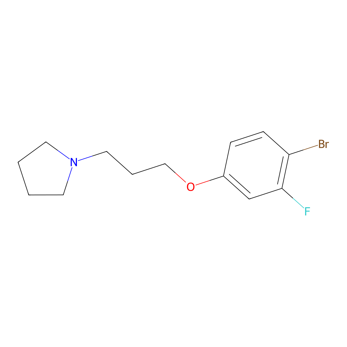 1-[3-(4-Bromo-3-fluorophenoxy)propyl]pyrrolidine molecular structure, CAS 1489587-36-1