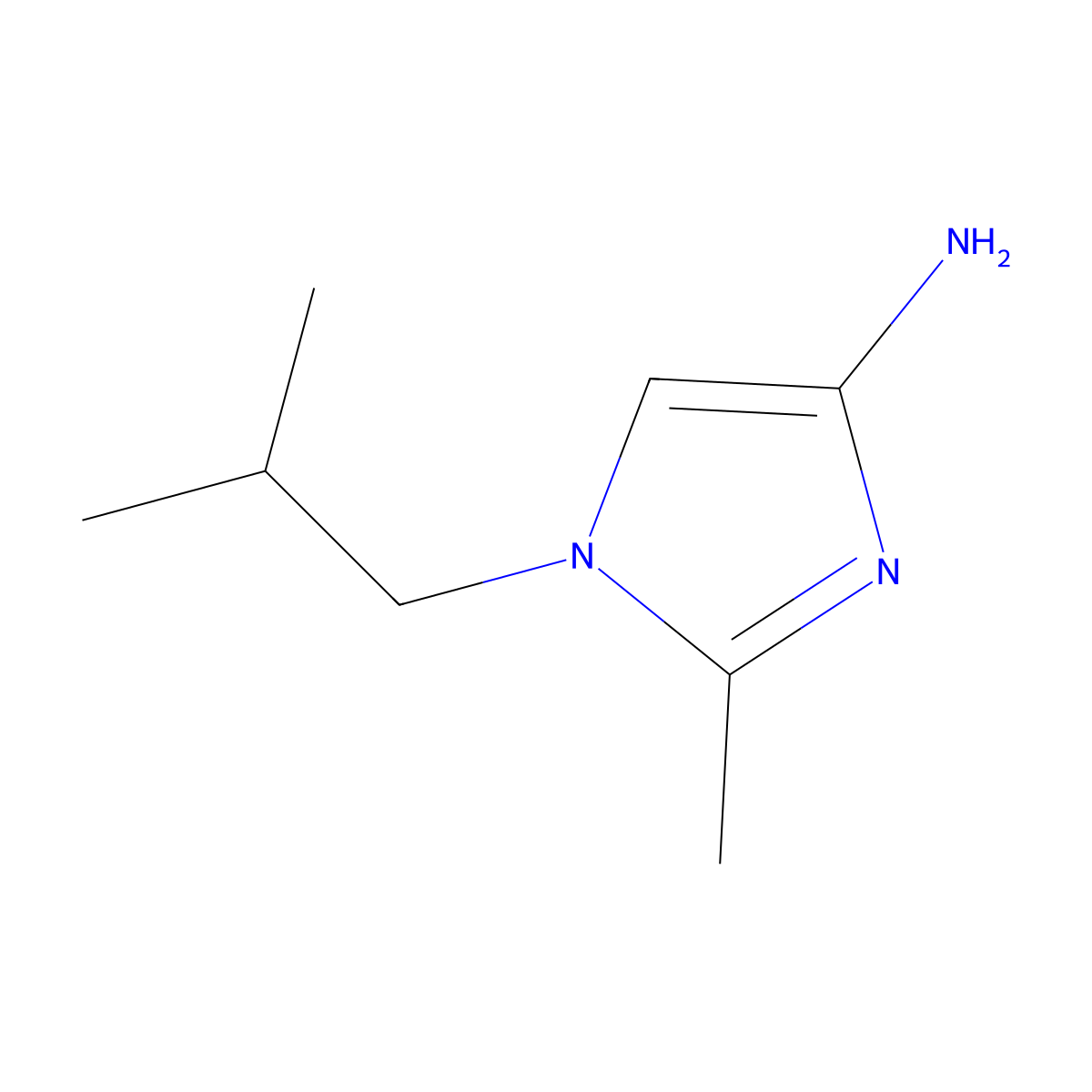 1-(iso-Butyl)-2-methylimidazol-4-amine molecular structure, CAS 1489590-41-1