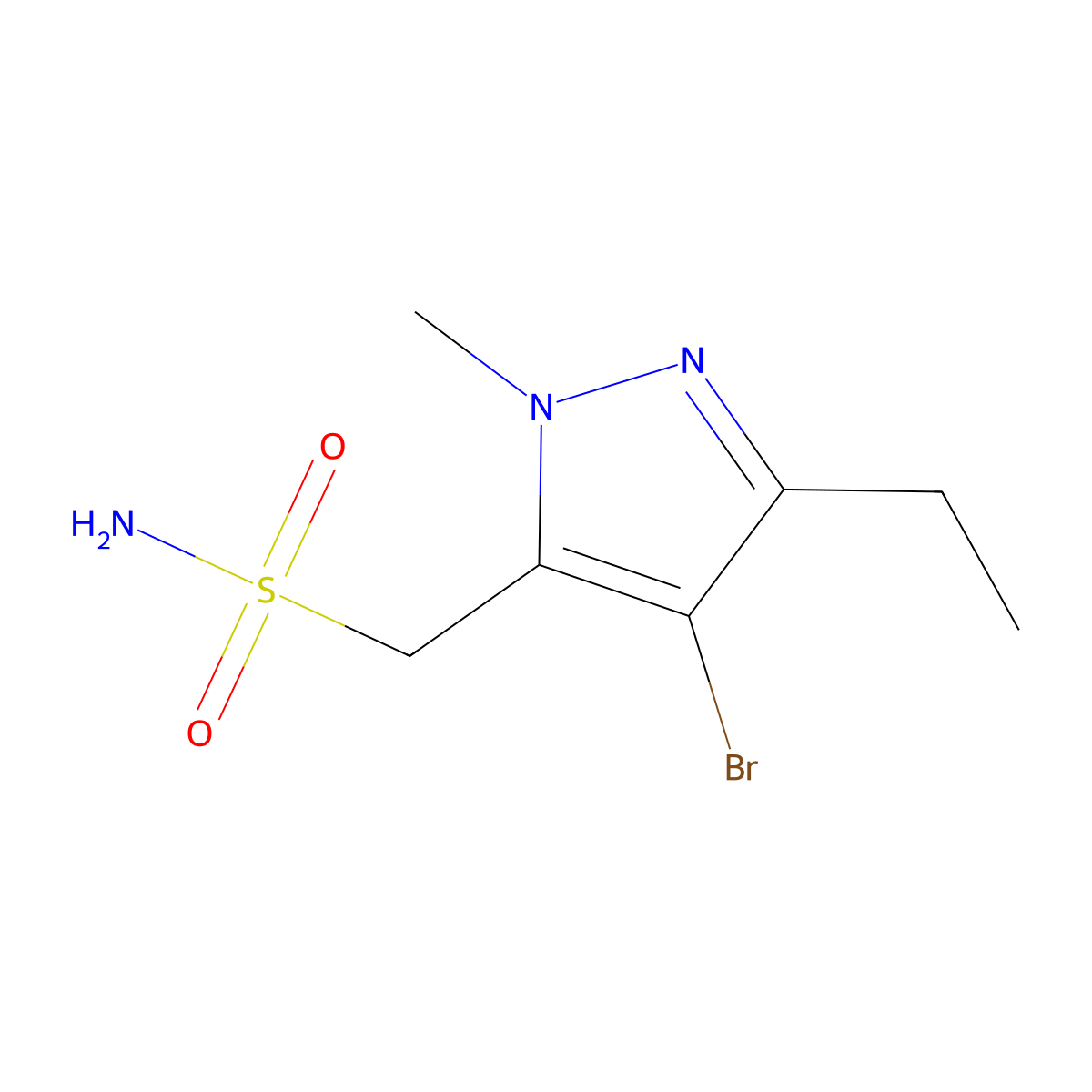 (4-bromo-3-ethyl-1-methyl-1H-pyrazol-5-yl)methanesulfonamide molecular structure, CAS 1489591-32-3