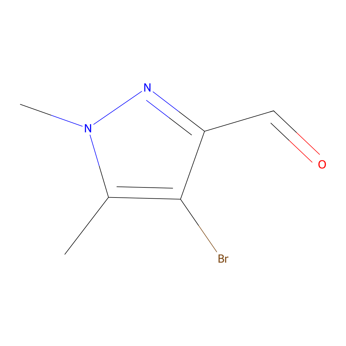 4-bromo-1,5-dimethyl-1H-pyrazole-3-carbaldehyde molecular structure, CAS 1489593-82-9