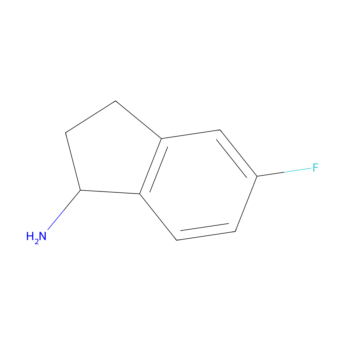 5-Fluoro-2,3-dihydro-1H-inden-1-amine molecular structure, CAS 148960-33-2
