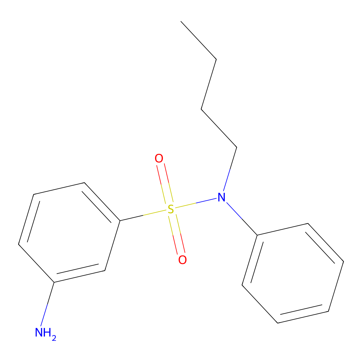 3-amino-N-butyl-N-phenylbenzene-1-sulfonamide molecular structure, CAS 1489610-80-1