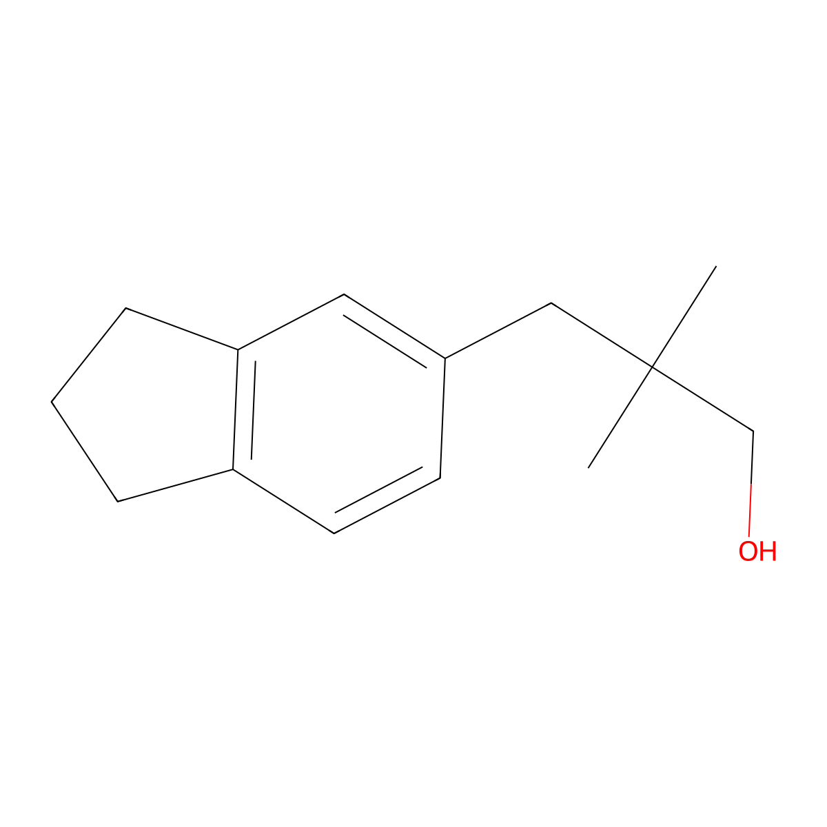 3-(2,3-dihydro-1H-inden-5-yl)-2,2-dimethylpropan-1-ol molecular structure, CAS 1489611-69-9