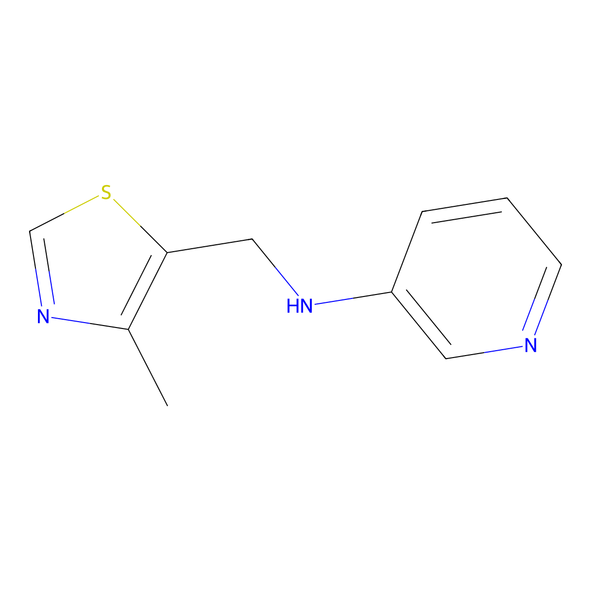 N-[(4-methyl-1,3-thiazol-5-yl)methyl]pyridin-3-amine molecular structure, CAS 1489628-12-7