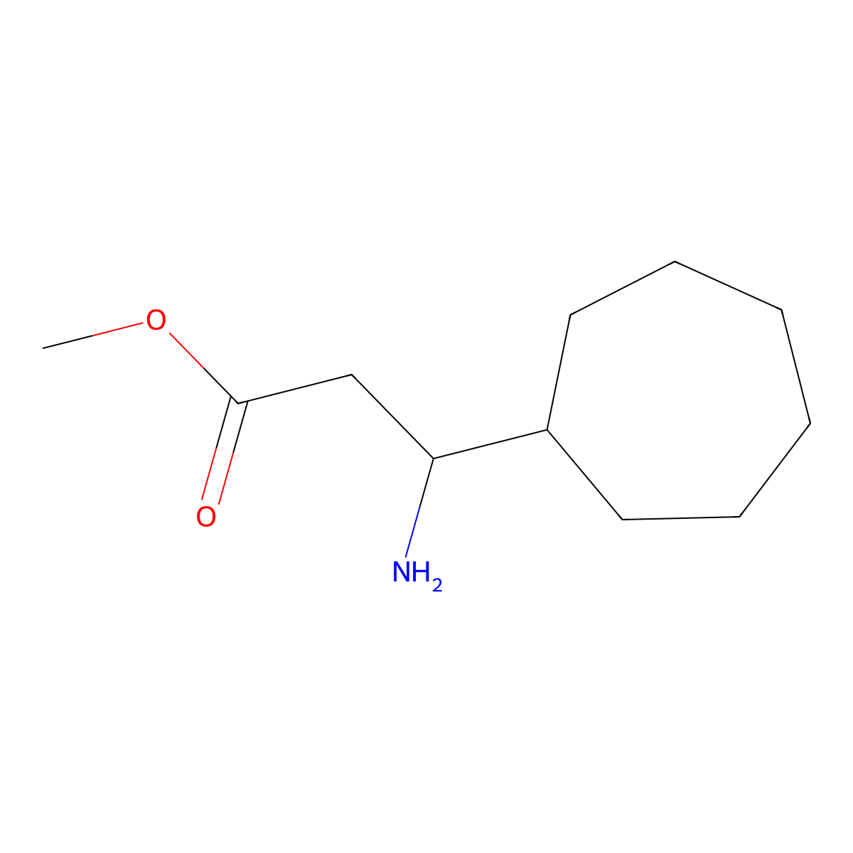 Methyl 3-amino-3-cycloheptylpropanoate molecular structure, CAS 1489628-90-1