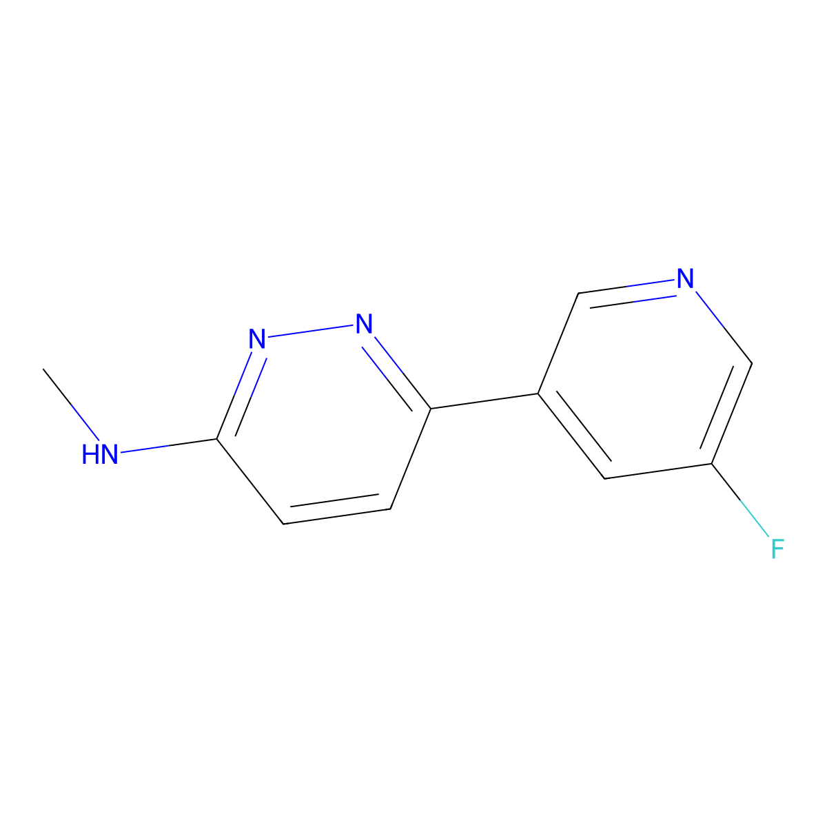 6-(5-fluoropyridin-3-yl)-N-methylpyridazin-3-amine molecular structure, CAS 1489634-55-0