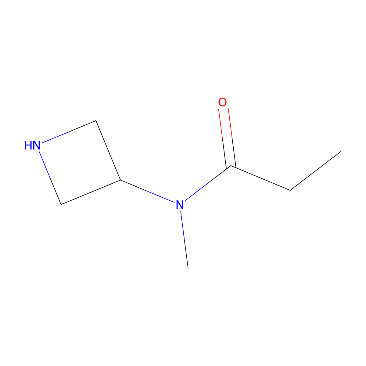 N-(azetidin-3-yl)-N-methylpropanamide molecular structure, CAS 1489654-01-4