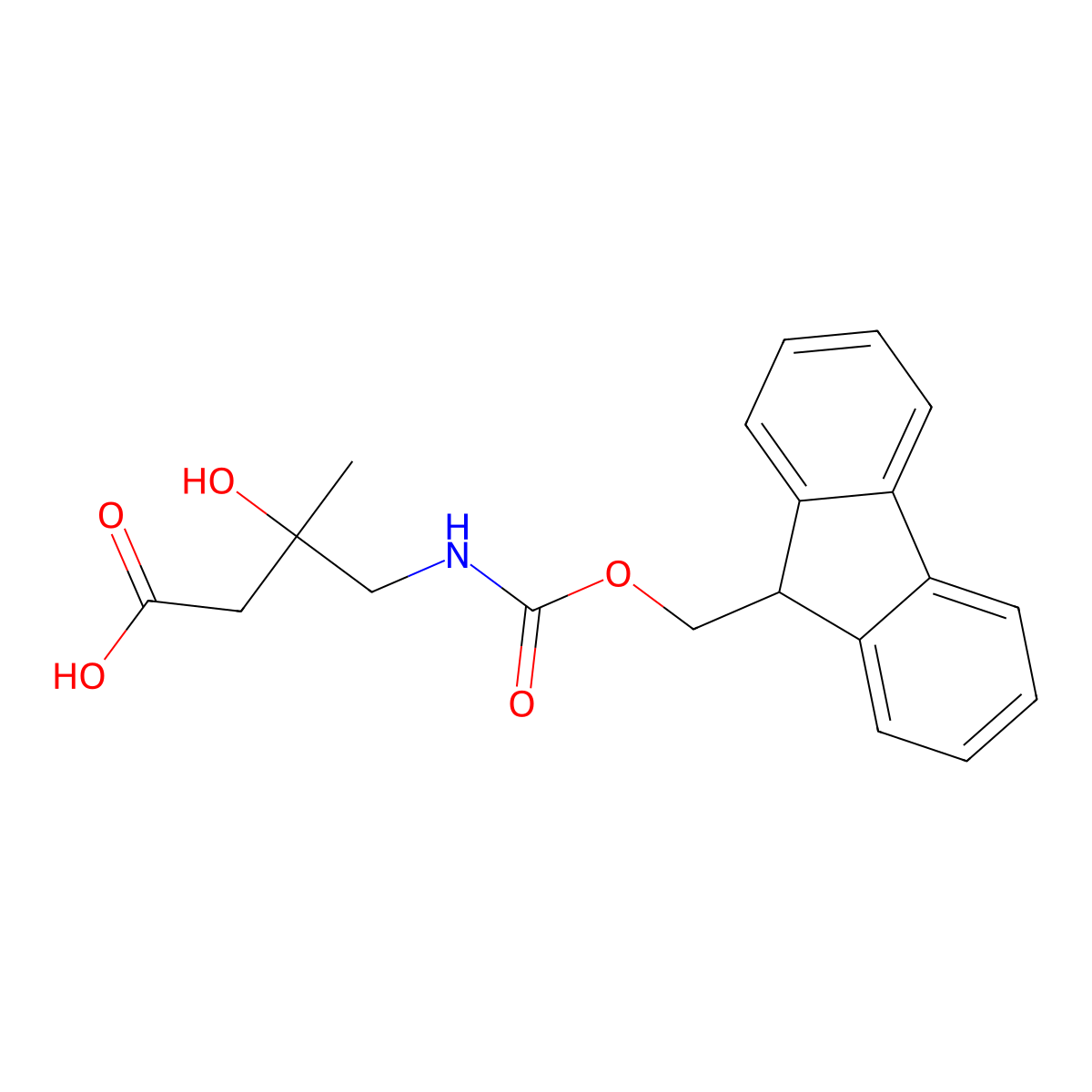 4-({[(9H-fluoren-9-yl)methoxy]carbonyl}amino)-3-hydroxy-3-methylbutanoic acid molecular structure, CAS 1489662-38-5