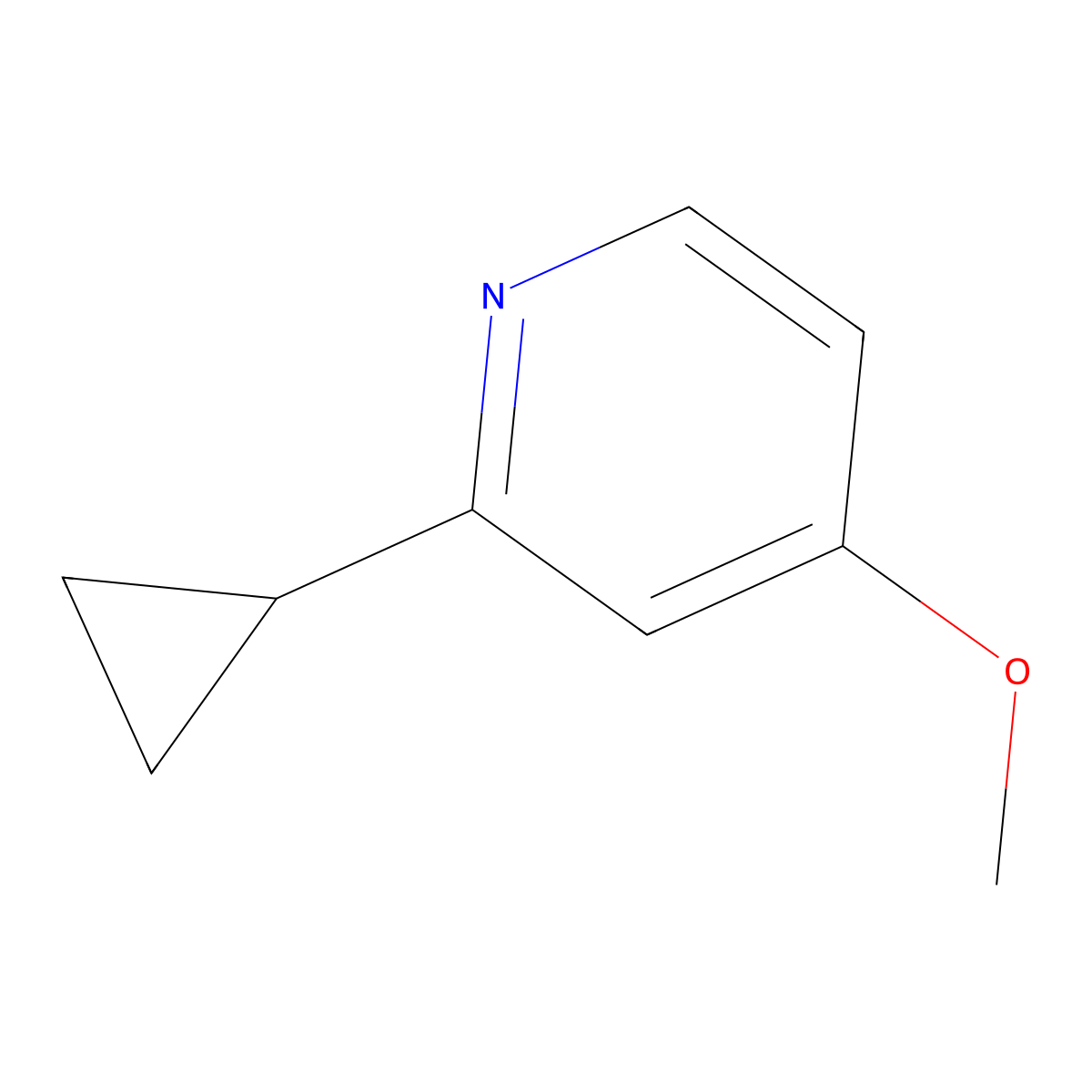 2-Cyclopropyl-4-methoxypyridine molecular structure, CAS 1489664-04-1