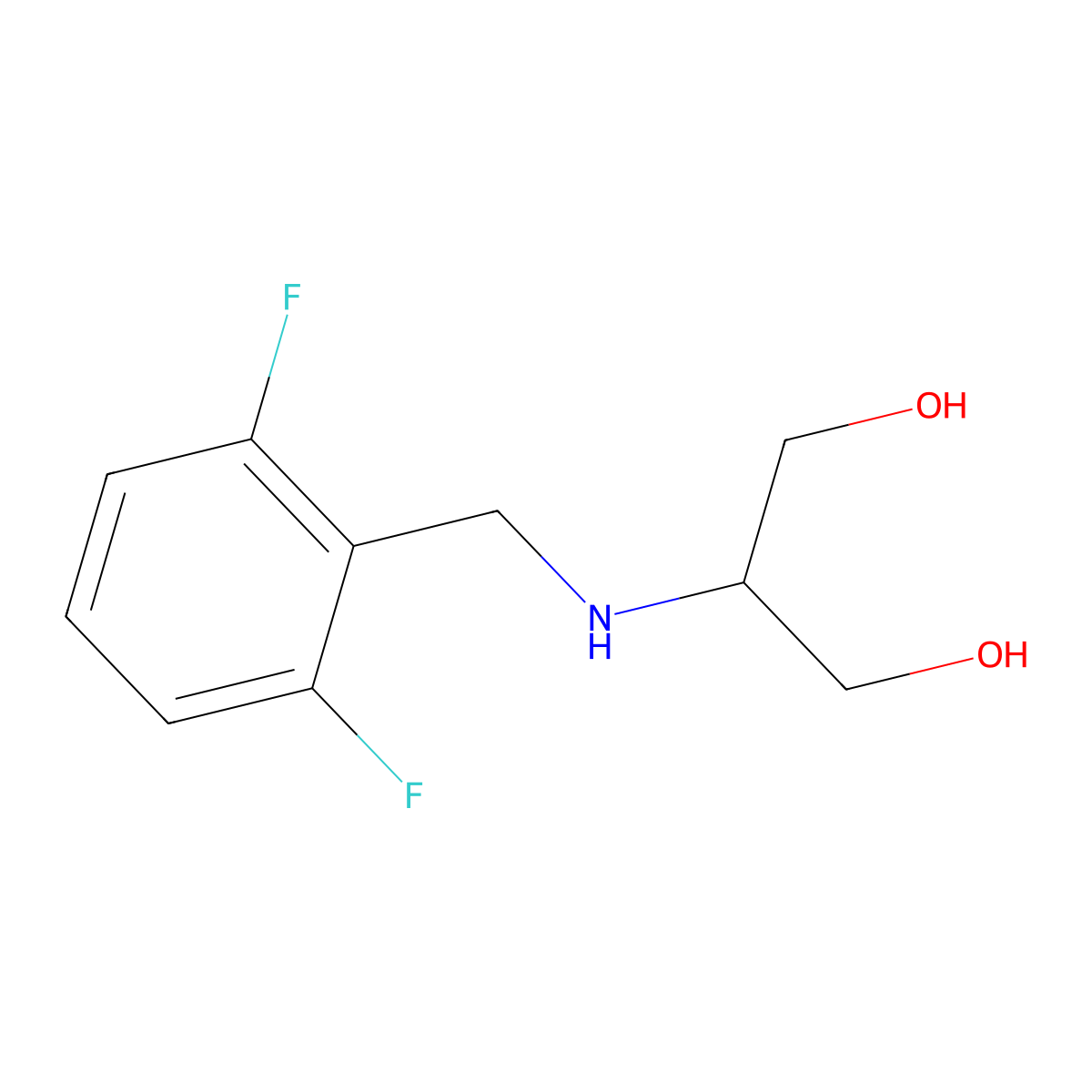 2-{[(2,6-Difluorophenyl)methyl]amino}propane-1,3-diol molecular structure, CAS 1489671-28-4