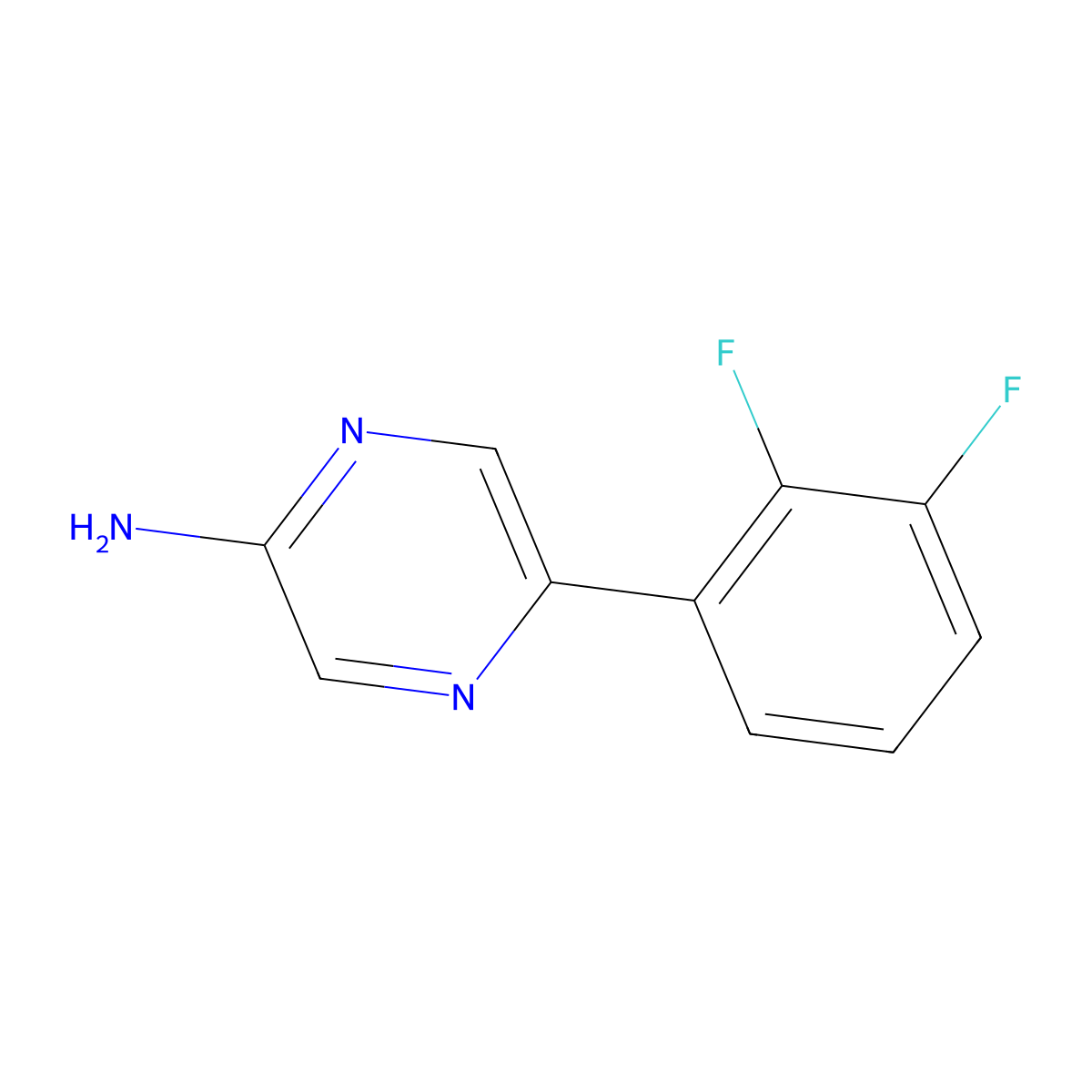 5-(2,3-Difluorophenyl)pyrazin-2-amine molecular structure, CAS 1489671-37-5
