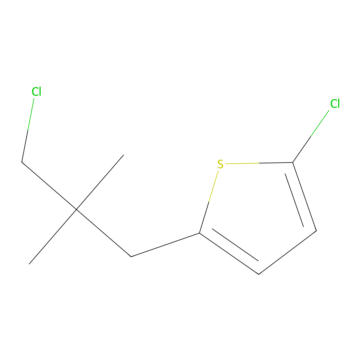 2-Chloro-5-(3-chloro-2,2-dimethylpropyl)thiophene molecular structure, CAS 1489676-16-5